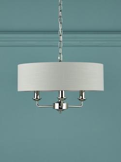 Laura Ashley Sorrento 3 Arm Ceiling Light - view 2, Polished Nickel/Silver