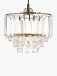 Laura Ashley Vienna Crystal Glass Easy-to-Fit Ceiling Shade, Antique Brass