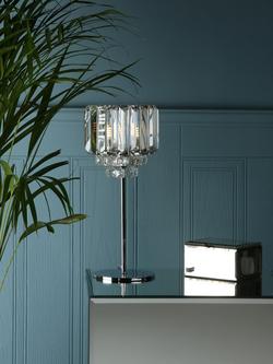 Laura Ashley Vienna Crystal Table Lamp, Clear/Polished Chrome - view 2, Clear/Polished Chrome