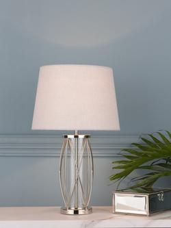 Laura Ashley Beckworth Petite Table Lamp, Polished Nickel, Polished Nickel