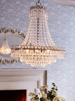 Laura Ashley Enid Crystal Glass Chandelier Ceiling Light, Clear, Clear