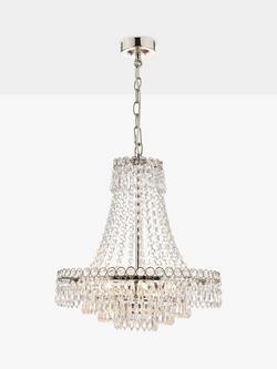 Laura Ashley Enid Crystal Glass Chandelier Ceiling Light, Clear - view 2, Clear
