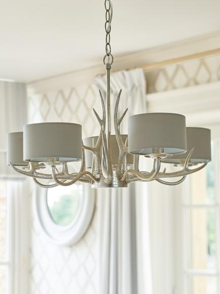 Laura Ashley Mulroy 5 Arm Chandelier Ceiling Light, Champagne, Champagne