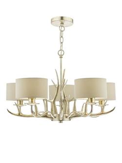 Laura Ashley Mulroy 5 Arm Chandelier Ceiling Light, Champagne - view 2, Champagne
