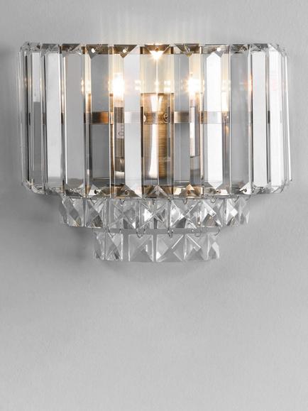 Laura Ashley Vienna Crystal Wall Light, Clear/Polished Chrome