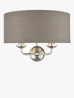 Laura Ashley Sorrento Double Wall Light, Silver/Charcoal Grey