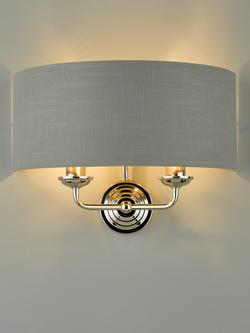 Laura Ashley Sorrento Double Wall Light - view 2, Silver/Charcoal Grey