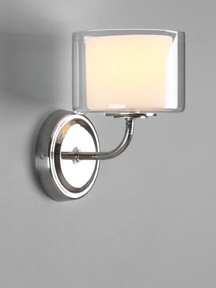 Laura Ashley Southwell Glass Wall Light, Polished Chrome, Polished Chrome