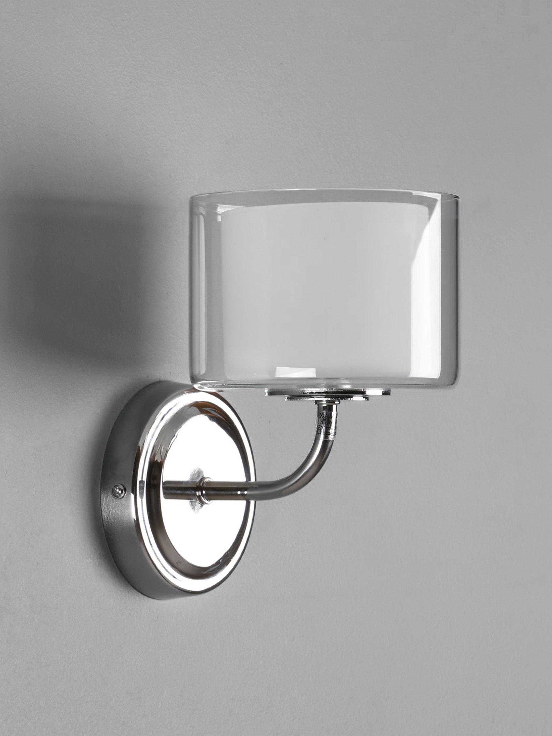 Laura Ashley Southwell Glass Wall Light Polished Chrome