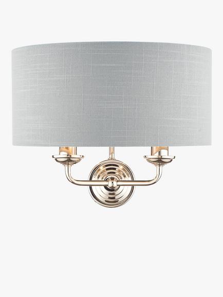 Laura Ashley Sorrento Double Wall Light, Silver