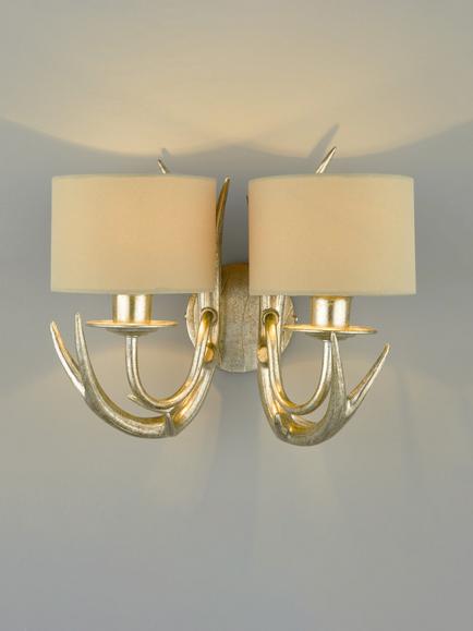 Laura Ashley Mulroy Double Wall Light, Champagne, Champagne