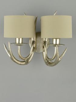 Laura Ashley Mulroy Double Wall Light, Champagne - view 2, Champagne