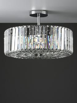 Laura Ashley Fernhurst Crystal Semi-Flush Ceiling Light, Large, Clear/Polished Chrome - view 2, Clear/Polished Chrome