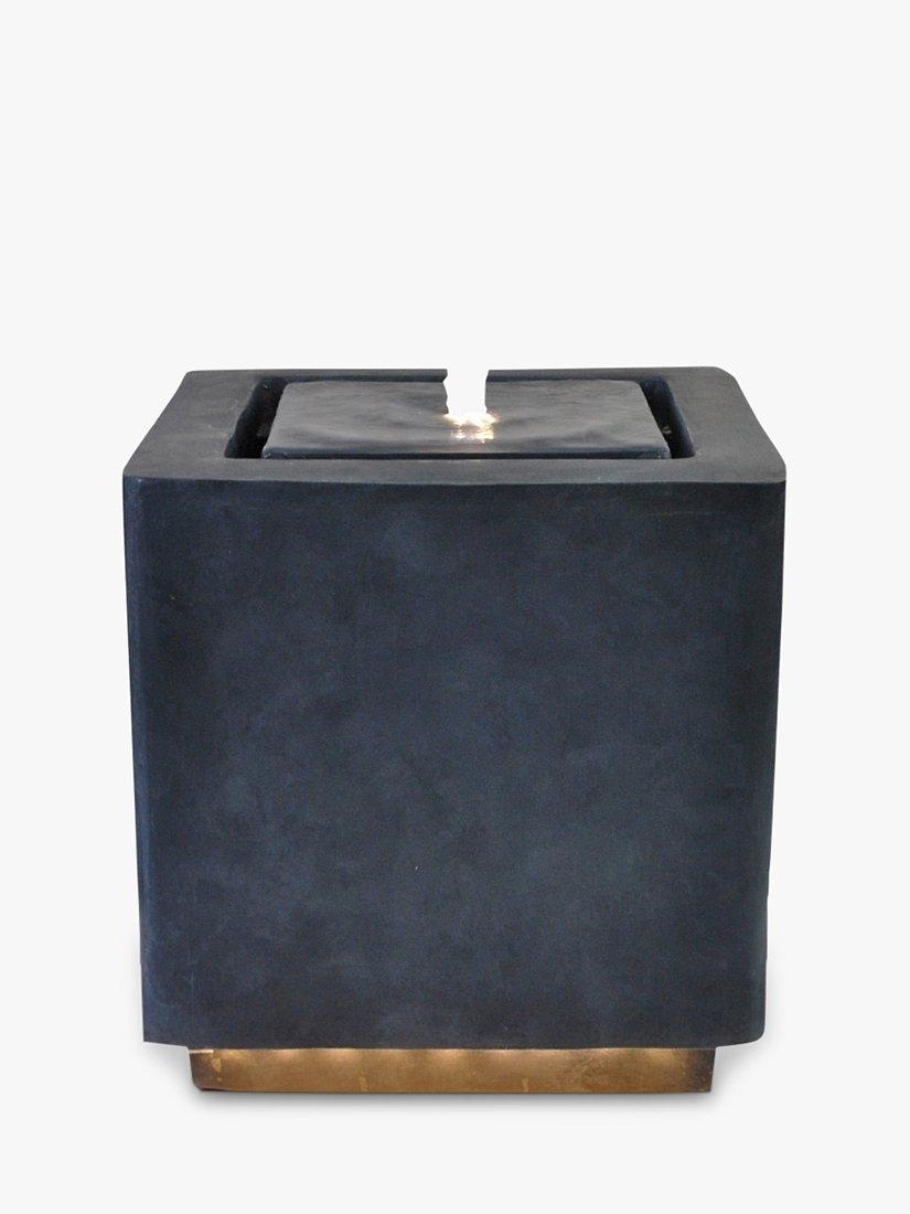 Ivyline Outdoor Elite Cube LED Light Garden Water Feature, Granite