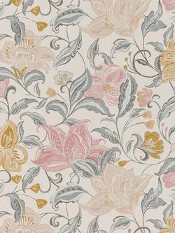 John Lewis Lydia Floral Vinyl Wallpaper, Turmeric, Turmeric