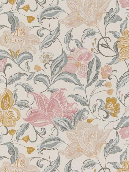 John Lewis Lydia Floral Vinyl Wallpaper, Turmeric, Turmeric