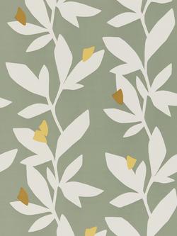 John Lewis Lula Wallpaper, Dusty Green