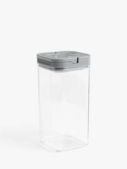 John Lewis Flip Lock Airtight Square Storage Container, 1.7L, 