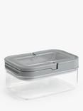 John Lewis Flip Lock Airtight Rectangular Storage Container, Clear/Grey