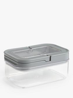 John Lewis Flip Lock Airtight Rectangular Storage Container, Clear/Grey, Clear/Grey