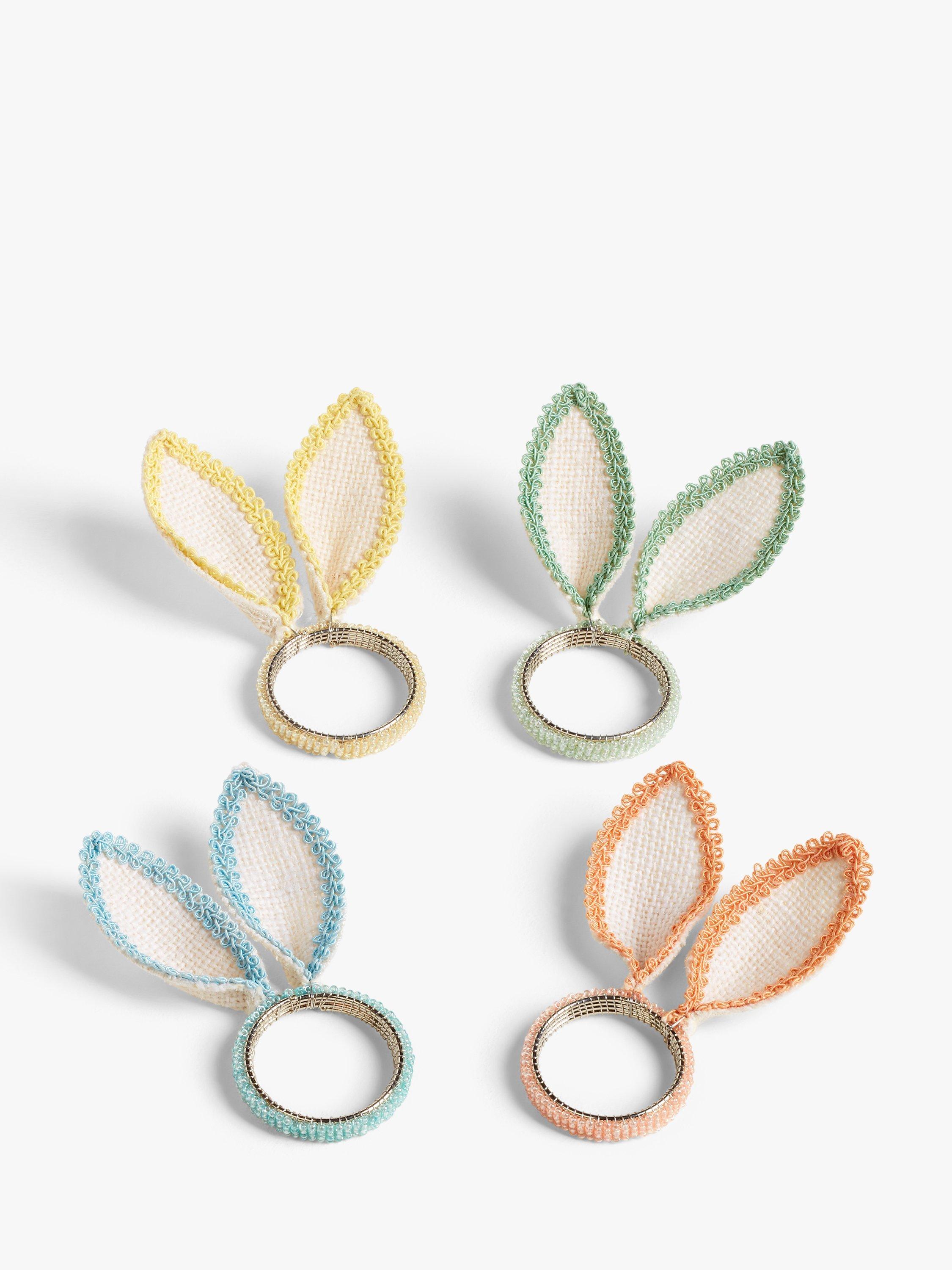 John Lewis Easter Bunny Ear Napkin Rings, Set of 4, Assorted