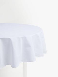 John Lewis Round Cotton Tablecloth, 180cm, White