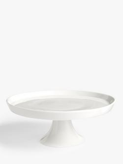 John Lewis Eat Porcelain Cake Stand, 27cm, White, White