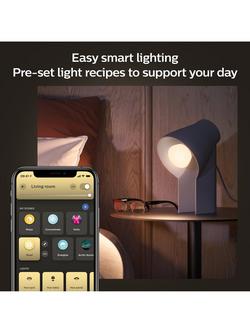 Philips Hue White Ambiance Wireless Lighting Smart LED Light Bulb with Bluetooth, 8W A60 E27 Edison Screw Bulb, Pack of 2, White