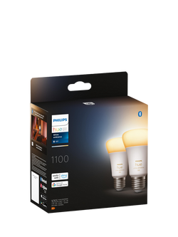 Philips Hue White Ambiance Wireless Lighting Smart LED Light Bulb with Bluetooth, 8W A60 B22 Bayonet Cap Bulb, Pack of 2 - view 2, White