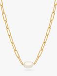 Estella Bartlett The Edit Link Chain Pearl Necklace, Gold