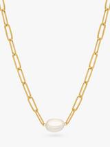 Estella Bartlett The Edit Link Chain Pearl Necklace, Gold