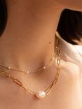 Estella Bartlett The Edit Link Chain Pearl Necklace, Gold