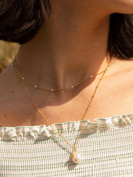 Estella Bartlett The Edit Coin & Pearl Necklace, Gold - view 2, Gold