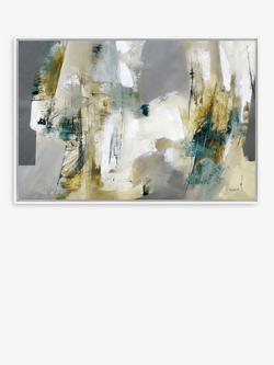 John Lewis Natasha Barnes 'Cornwall Harbour' Canvas Print, 60 x 90cm, Grey/Multi, Grey/Multi