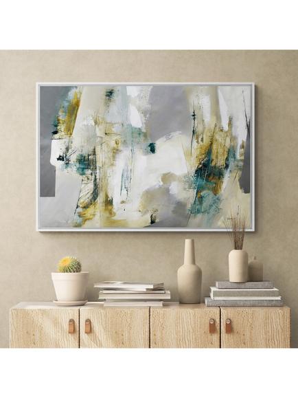 John Lewis Natasha Barnes 'Cornwall Harbour' Canvas Print, 60 x 90cm, Grey/Multi - view 2, Grey/Multi