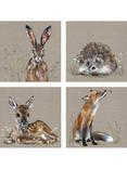 John Lewis Louise Luton 'Woodland Set' Canvas Print, Set of 4, 30 x 30cm, Brown/Multi