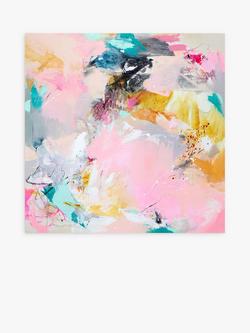 John Lewis Natasha Barnes 'Bright Pink Abstract' Canvas Print, 80 x 80cm, Pink/Multi, Pink/Multi