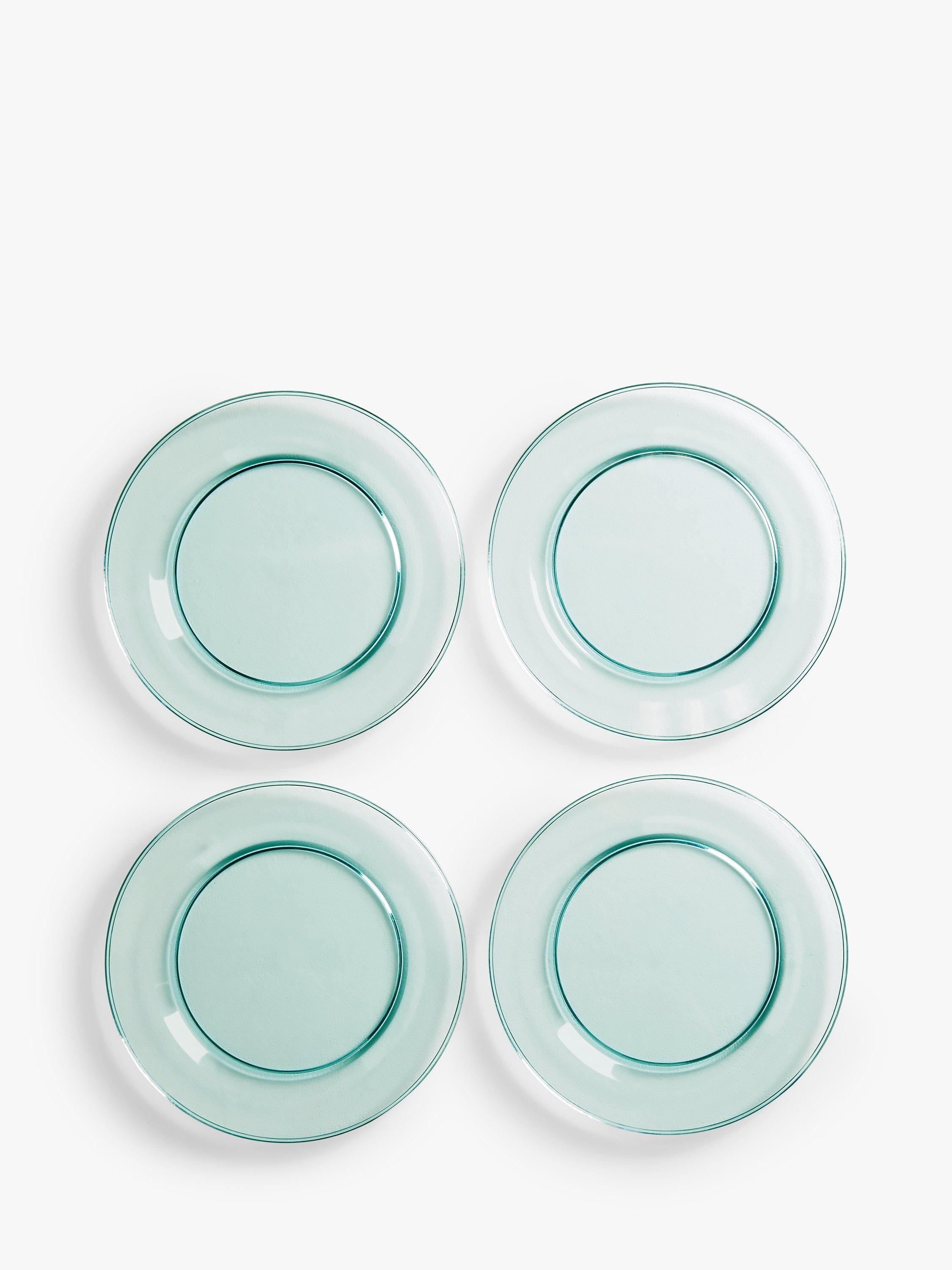 John Lewis ANYDAY Plastic Picnic Dinner Plates, Set of 4, 25cm, Aqua