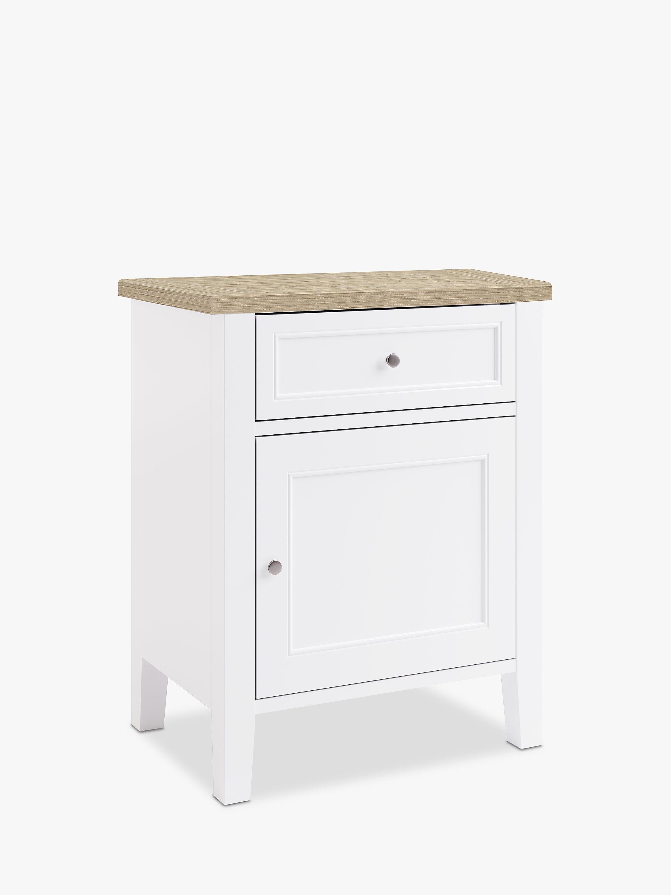 John Lewis St Ives Storage Bedside Table, White Haze