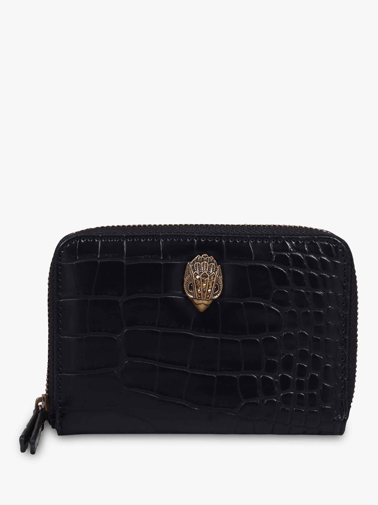 Kurt Geiger London Eagle Zip Around Croc Purse Black