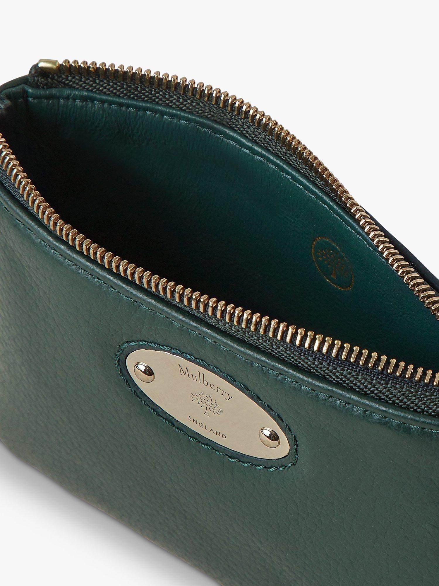 Product image 5 of 5, which shows Mulberry Plaque Small Classic Grain Leather Zip Coin Pouch, Mulberry Green