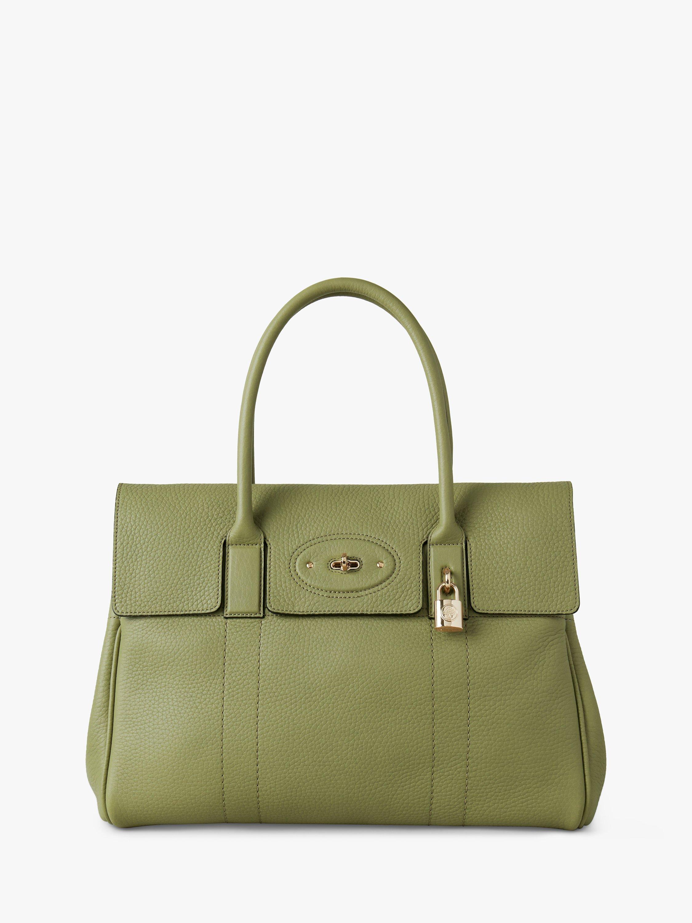 Mulberry Bayswater Heavy Grain Leather Handbag, Summer Khaki