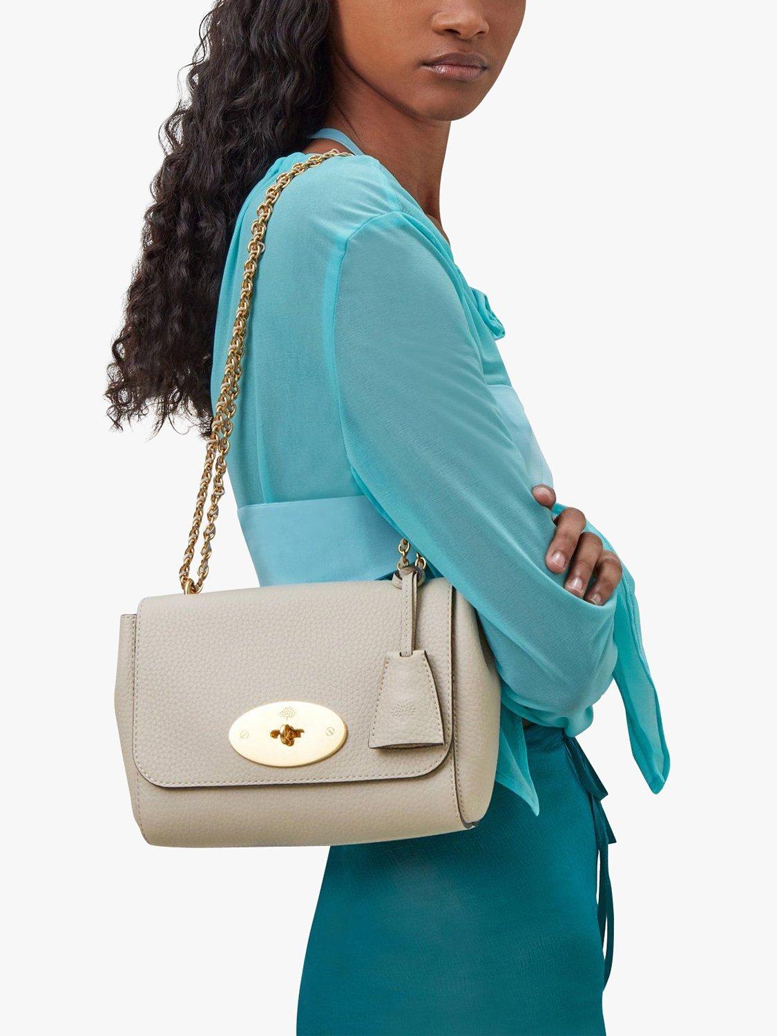 Product image 6 of 8, which shows Mulberry Lily Heavy Grain Leather Chain Strap Shoulder Bag, Chalk