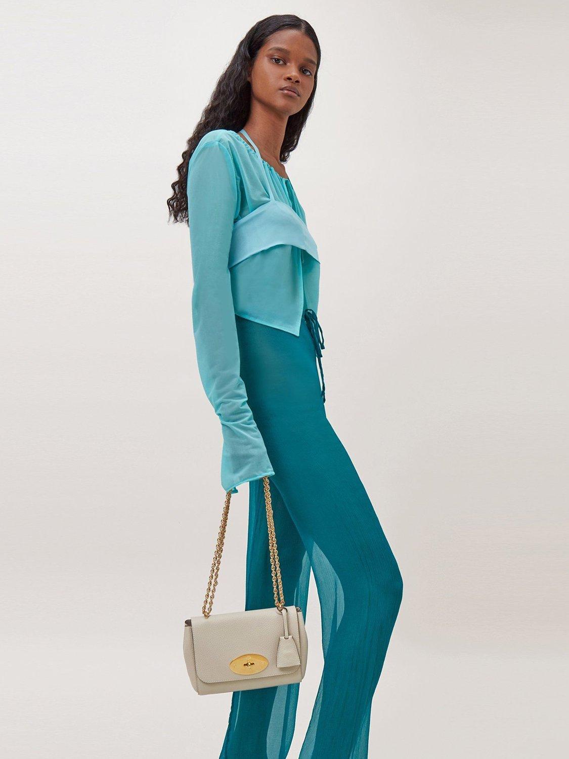 Product image 7 of 8, which shows Mulberry Lily Heavy Grain Leather Chain Strap Shoulder Bag, Chalk
