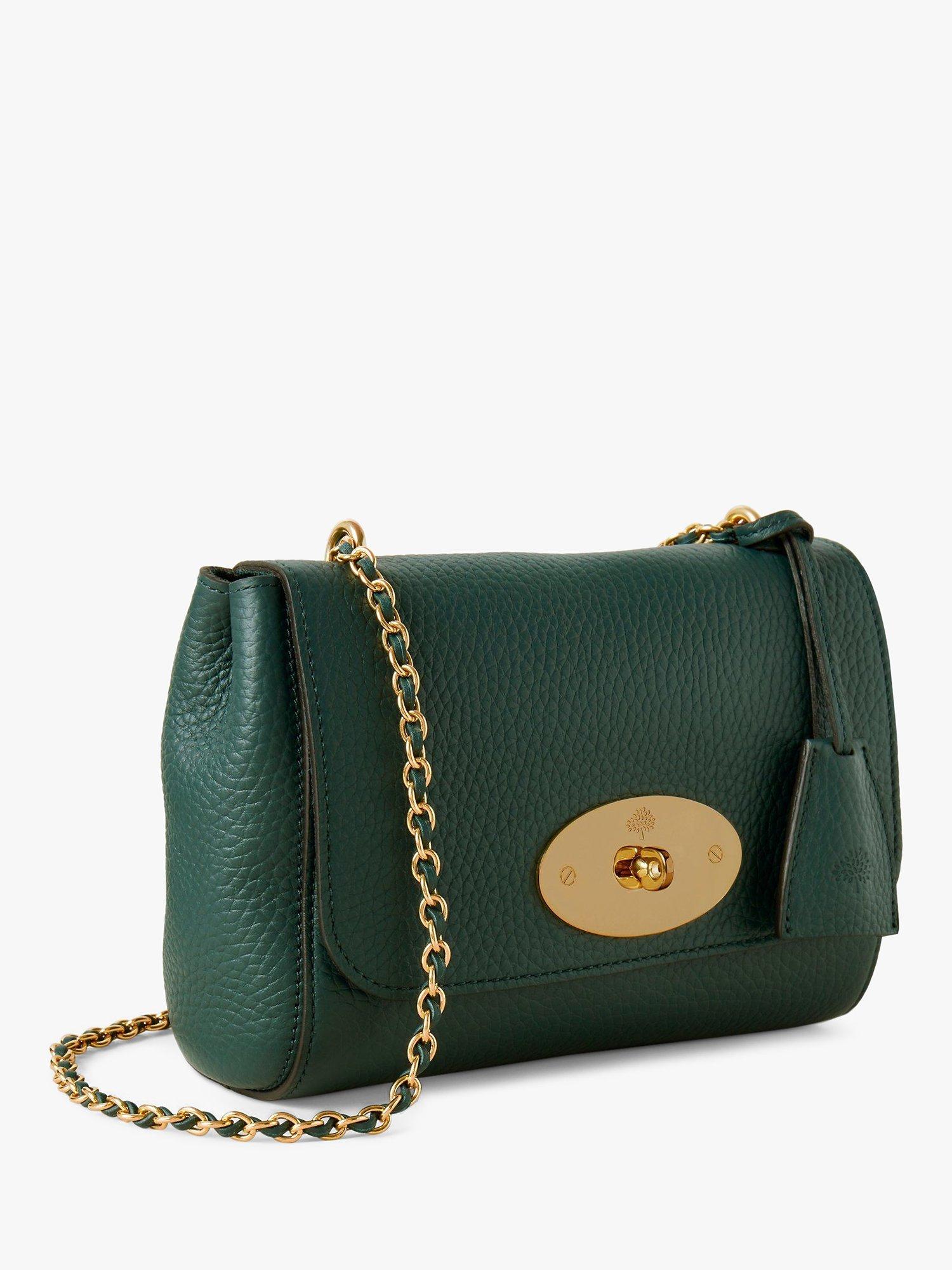 Mulberry Lily Heavy Grain Leather Chain Strap Shoulder Bag, Mulberry Green