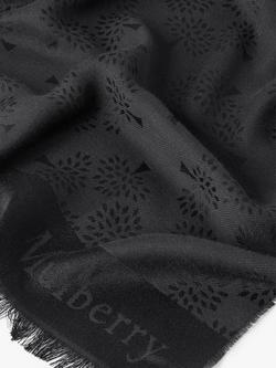 Mulberry Tree Design Silk Blend Scarf - view 2, Black