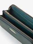 Mulberry Plaque Small Classic Grain Leather 8 Card Zip Around Wallet, Mulberry Green