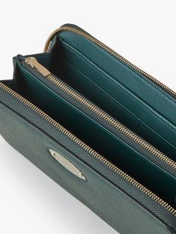 Mulberry Plaque Small Classic Grain Leather 8 Card Zip Around Wallet - view 2, Mulberry Green