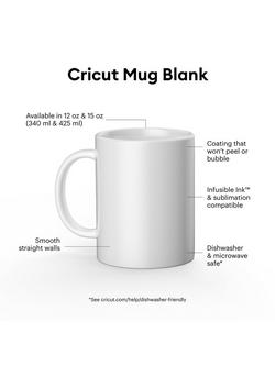 Cricut Blank Mug, Set of 2, White, 340ml - view 2, White