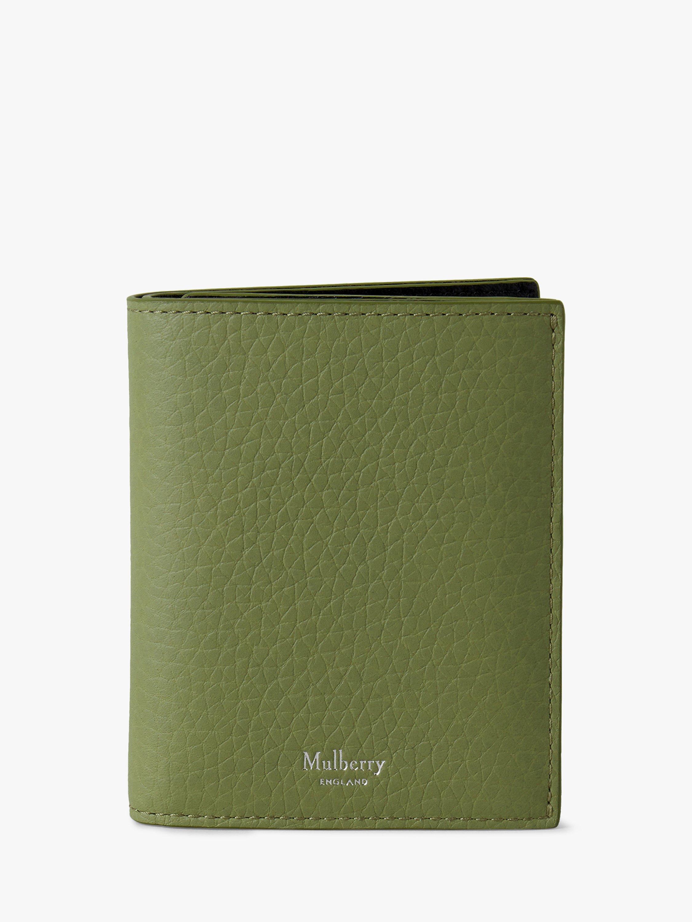 Mulberry Heavy Grained Leather Trifold Wallet, Summer Khaki
